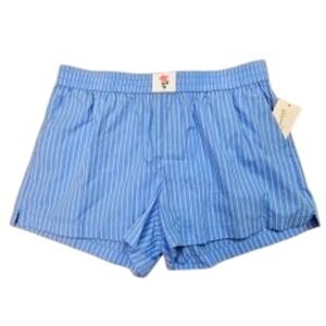 Universal Thread Women's Blue White Stripe Boxer Shorts Pajama Sleepwear Size L